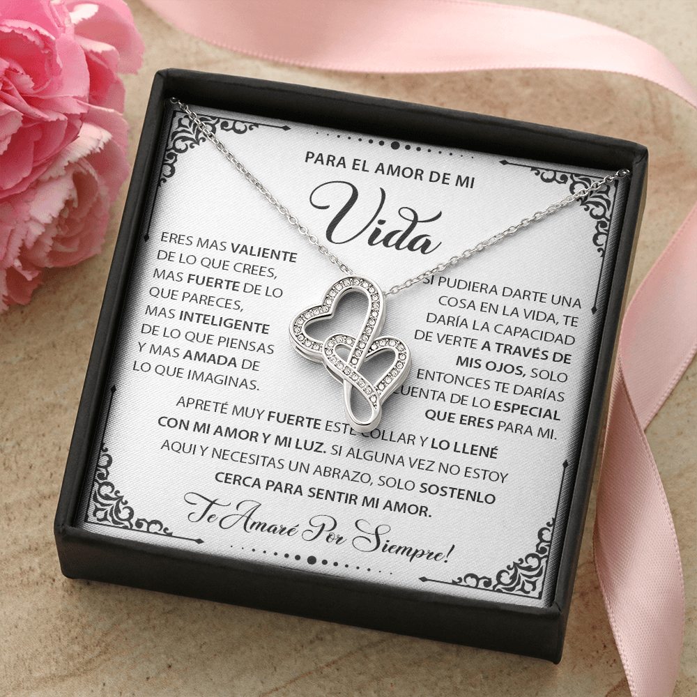 Regalo Para El Amor De Mi Vida, Regalos Para Mi Novia, Regalos Para Mujer Cumpleaños - Double Heart - VINESP_BR3_T5_1