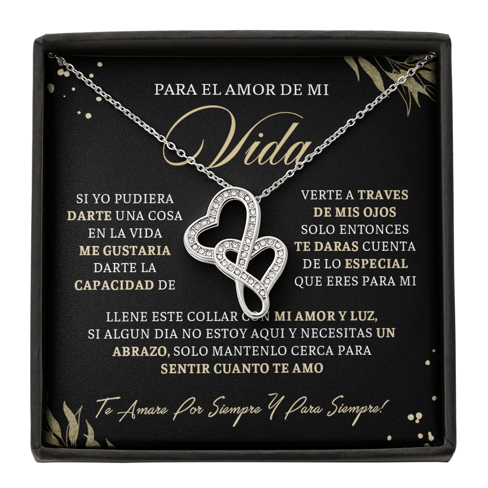 Para El Amor De Mi Vida Cadena En Espanol, Regalos Para 14 De Febrero Para Mujer - Double Heart - VIDA_BR3_T3_2