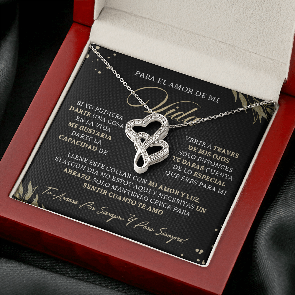 Para El Amor De Mi Vida Cadena En Espanol, Regalos Para 14 De Febrero Para Mujer - Double Heart - VIDA_BR3_T3_2