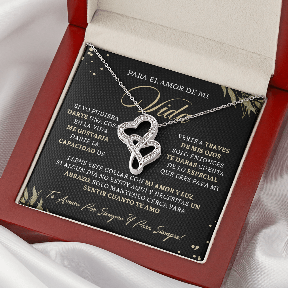 Para El Amor De Mi Vida Cadena En Espanol, Regalos Para 14 De Febrero Para Mujer - Double Heart - VIDA_BR3_T3_2