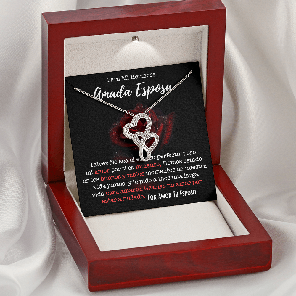Regalos Para El 14 De Febrero Para Mi Esposa, Collares Para Mi Esposa - Double Heart - ESP_BR2_NLNM5_14_3