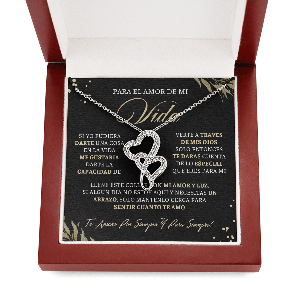 Para El Amor De Mi Vida Cadena En Espanol, Regalos Para 14 De Febrero Para Mujer - Double Heart - VIDA_BR3_T3_2