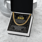 To My Dad Cuban Link Gold Chain, To My Dad Necklace From Son, Easter Gift For Dad, Fathers Day Gifts For Dad