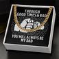 To My Dad Cuban Link Gold Chain, Necklace For My Dad, Dad Necklace For Daughter, Father Of The Bride Gifts, Gift For Dad Necklace