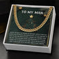 To My Man Necklace, Stainless Steel Gold Cuban Link Chain For Men, Cuban Chain Necklace For Men, Gold Cuban Link Chain For Men