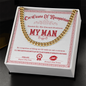To My Man Cuban Chain Necklace, Valentine Day Presents For Man, Husband Valentine Day Gifts From Wife, Valentine Day Gifts For Husband And Wife