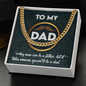 To My Dad Cuban Link Gold Chain, To My Dad Necklace From Daughter, Gift For Dad From Son, Fathers Day Necklace For Men