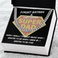 Super Dad Cuban Link Gold Chain, To My Dad Necklace From Daughter, Gift For Dad From Son, Fathers Day Necklace For Men