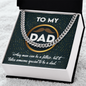 To My Dad Cuban Link Gold Chain, To My Dad Necklace From Daughter, Gift For Dad From Son, Fathers Day Necklace For Men