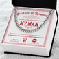 To My Man Cuban Chain Necklace, Valentine Day Presents For Man, Husband Valentine Day Gifts From Wife, Valentine Day Gifts For Husband And Wife