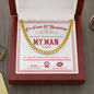 To My Man Cuban Chain Necklace, Valentine Day Presents For Man, Husband Valentine Day Gifts From Wife, Valentine Day Gifts For Husband And Wife