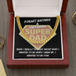 Super Dad Cuban Link Gold Chain, To My Dad Necklace From Daughter, Gift For Dad From Son, Fathers Day Necklace For Men