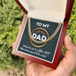 To My Dad Cuban Link Gold Chain, To My Dad Necklace From Daughter, Gift For Dad From Son, Fathers Day Necklace For Men