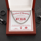To My Man Cuban Chain Necklace, Valentine Day Presents For Man, Husband Valentine Day Gifts From Wife, Valentine Day Gifts For Husband And Wife
