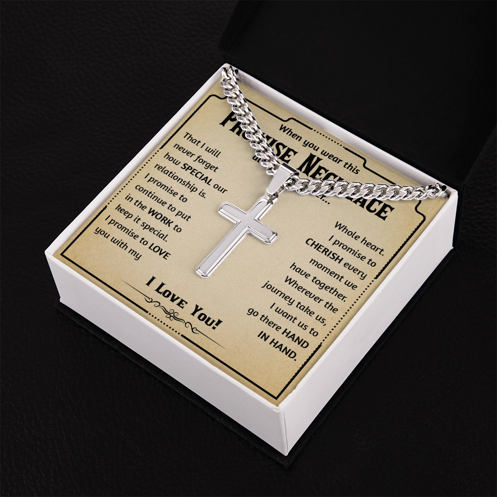 Promise Necklace Men, Promise Cross Necklace For Him, Cross Necklace For Son From Mom, Promise Necklace For Him Gold - BR5-JULY2-PRONE-4