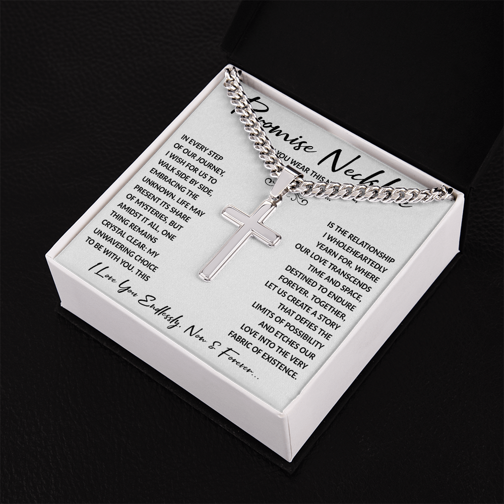 Mens Promise Necklace, Promise For Him, Promise Necklace For Couples - CB CROSS - BR5-JULY2-PRONE-3