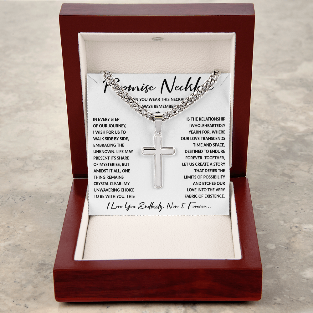 Mens Promise Necklace, Promise For Him, Promise Necklace For Couples - CB CROSS - BR5-JULY2-PRONE-3