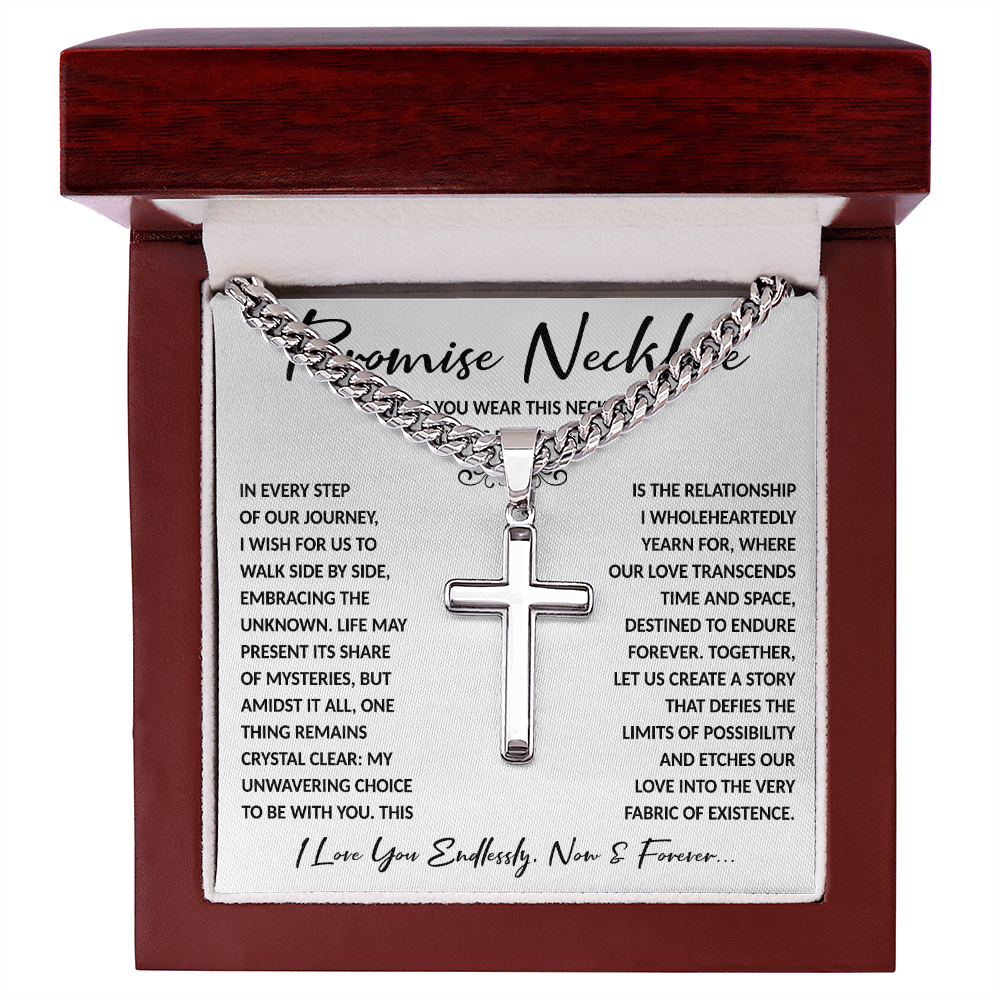 Mens Promise Necklace, Promise For Him, Promise Necklace For Couples - CB CROSS - BR5-JULY2-PRONE-3