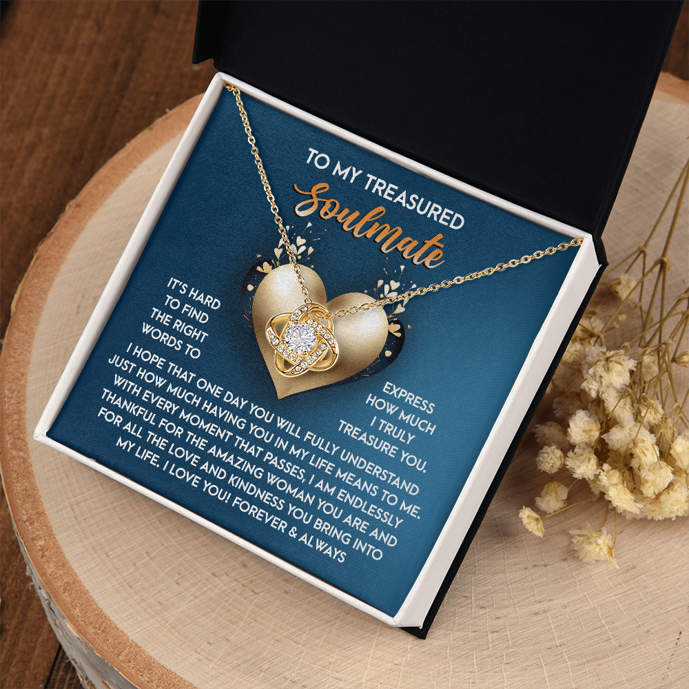 To My Treasured Soulmate Necklace, Valentine Gifts For Women, Valentine Jewelry For Women, Romantic Valentine's Day Gift, Valentine For Her Gift