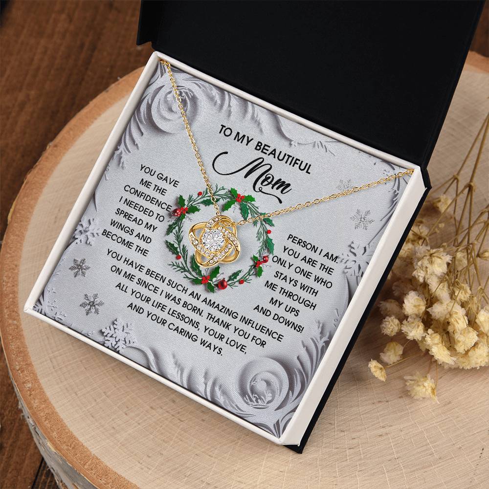 To My Beautiful Mom Necklace, Christmas Gifts For Mom From Son, Mom Gifts For Christmas From Daughter, Jewelry For Mom Christmas