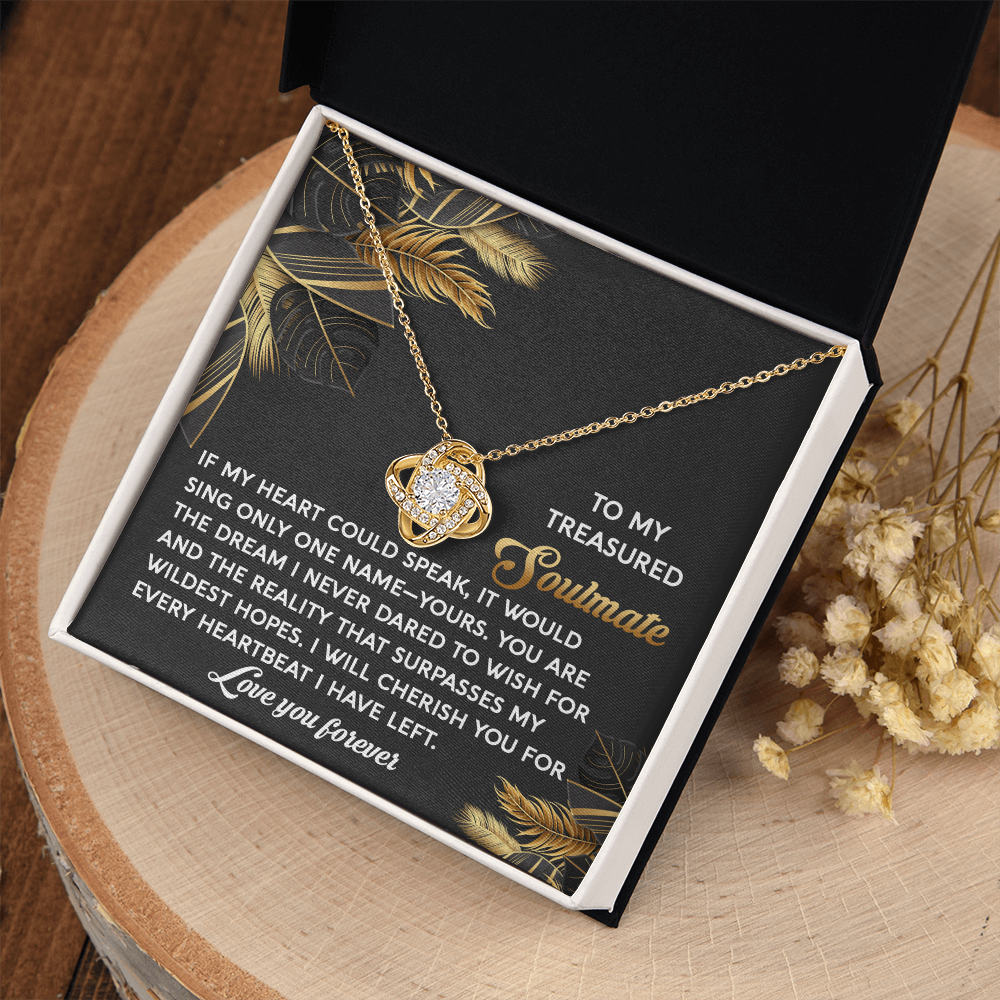 To My Treasured Soulmate Necklace, Girlfriend And Boyfriend Necklaces, Soulmate Gifts For Her, Valentine's Gift For Wife, Best Gifts For Girlfriend