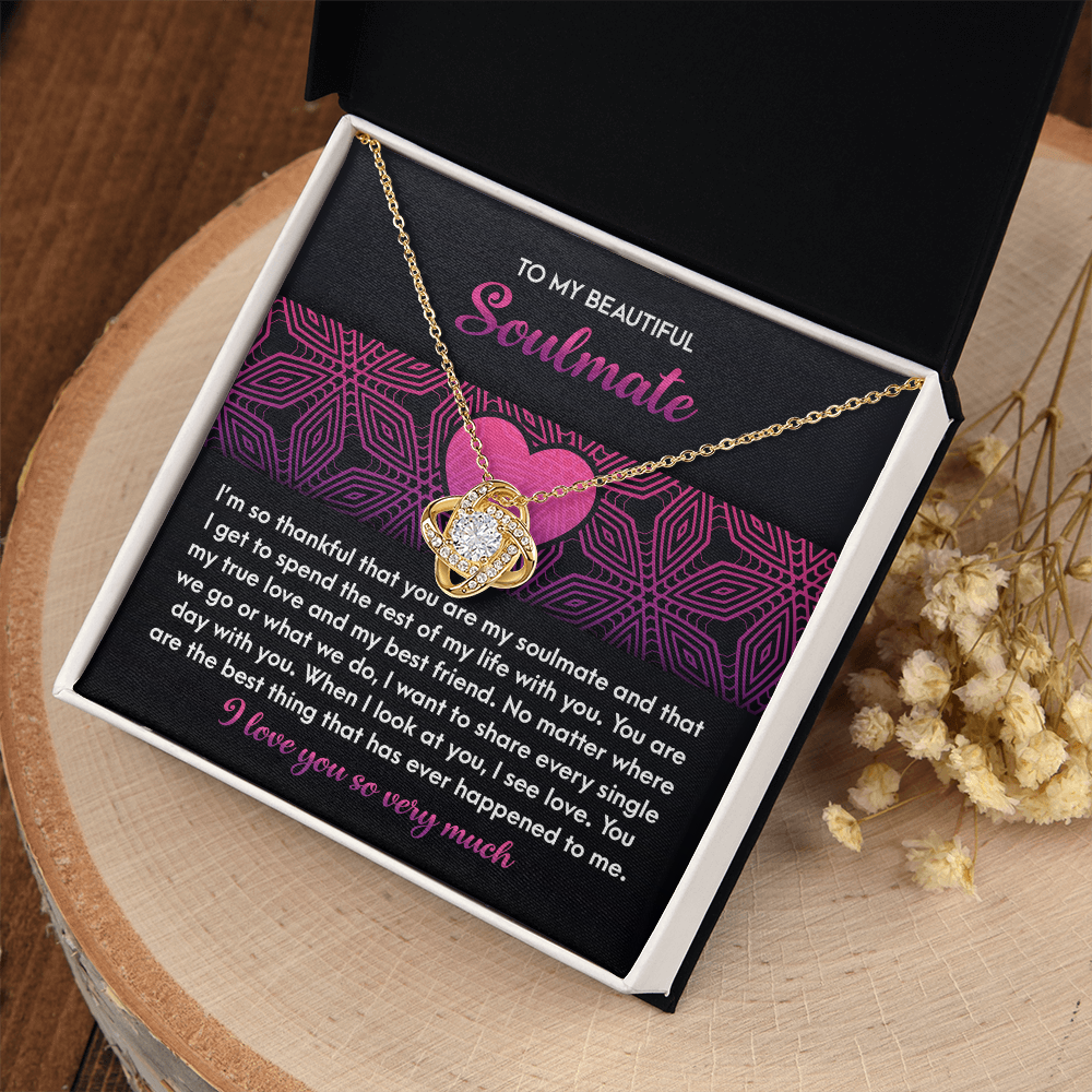 To My Beautiful Soulmate Necklace, Valentine Jewelry For Women, Valentine Gift For My Wife, Unique Valentine Gifts For Her, Valentine For Her Gift