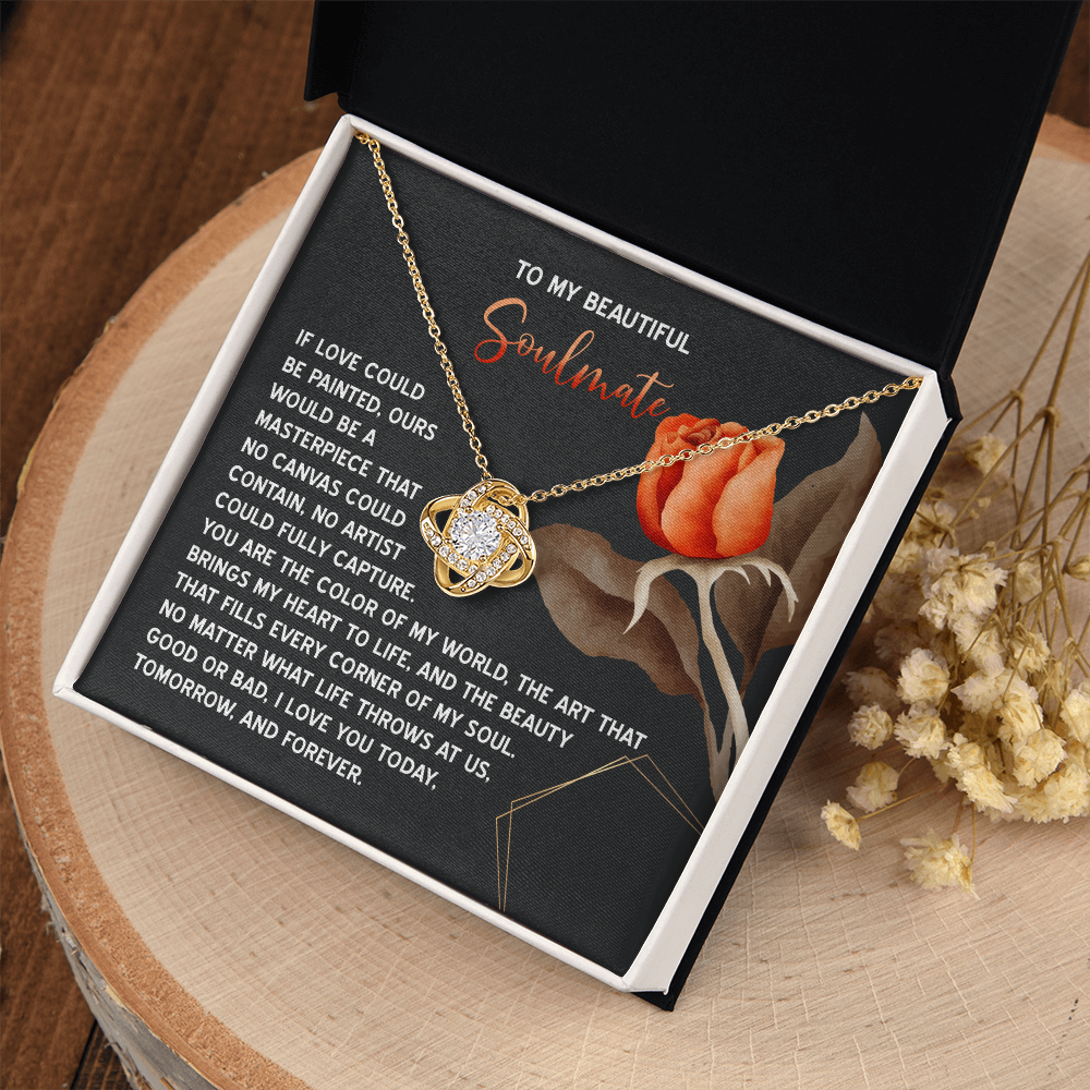 To My Beautiful Soulmate Necklace, Birthdays Gifts For Girlfriend, Valentine's Day Gifts, Romantic Valentine's Day Gift, Gold Necklace For Girlfriend