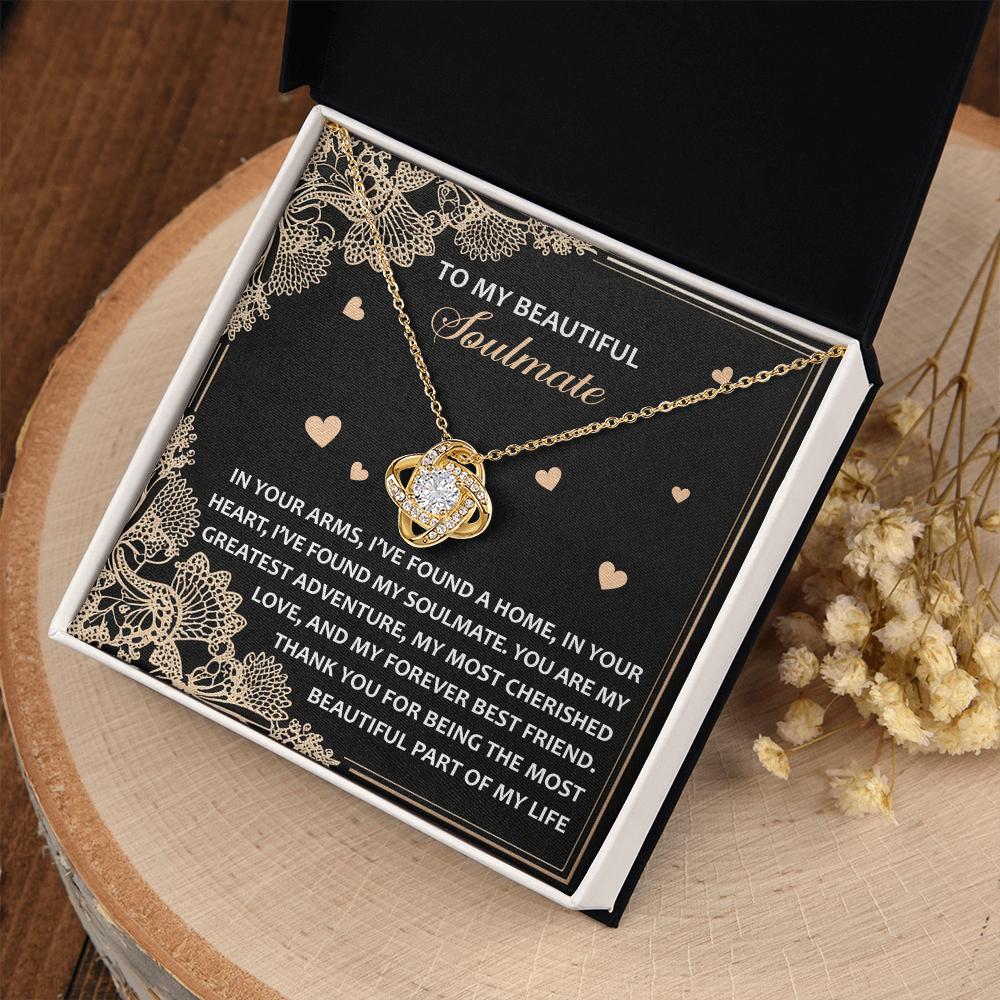 To My Beautiful Soulmate Necklace, Anniversary Gifts For Women Girlfriend, Valentine Gift For Wife, Valentine's Day Necklace For Her