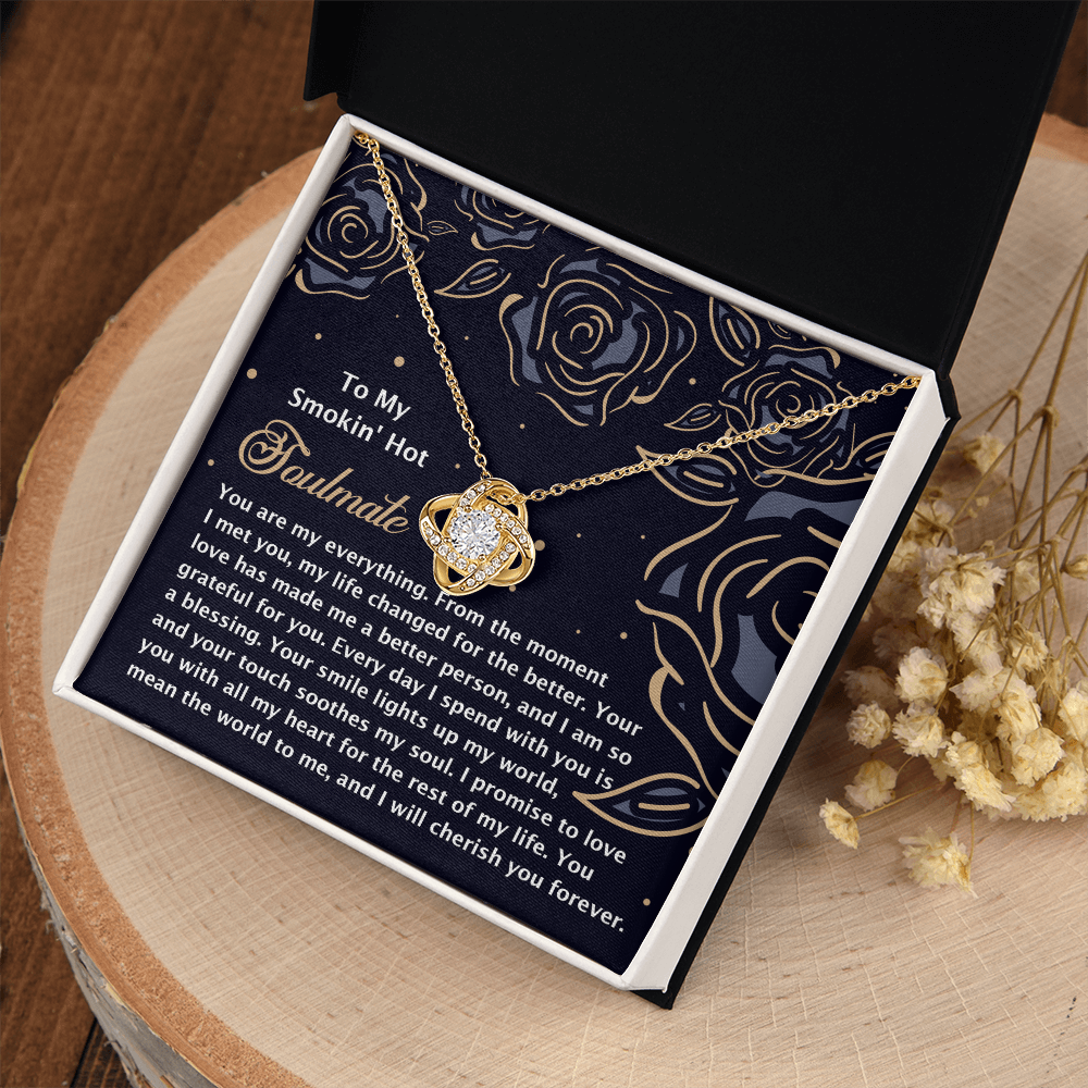To My Smokin' Hot Soulmate Necklace, Valentine's Necklace For Her, Valentine Gifts For Husbands From Wife, Valentine's Gift For Wife