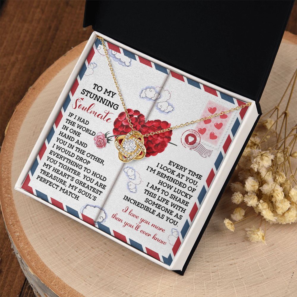 To My Stunning Soulmate Necklace, Gifts For Her Birthday Girlfriend, Necklace For Valentine's Day, Valentine Day For Wife, Love Gifts For Girlfriend