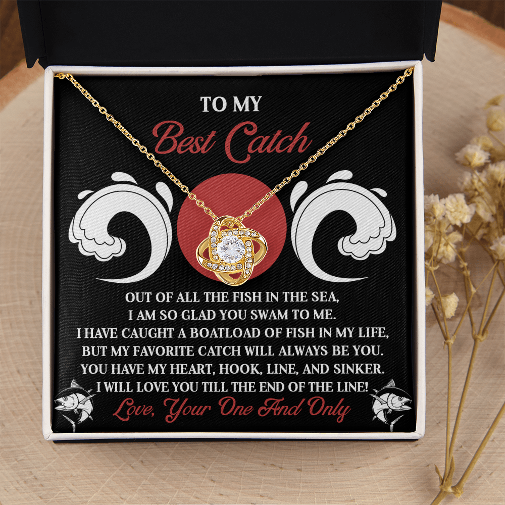 To My Best Catch Necklace, Best Valentine Gifts For Wife, Valentine Gifts For Husbands From Wife, Necklace For Valentine's Day, Valentine's Day Gifts