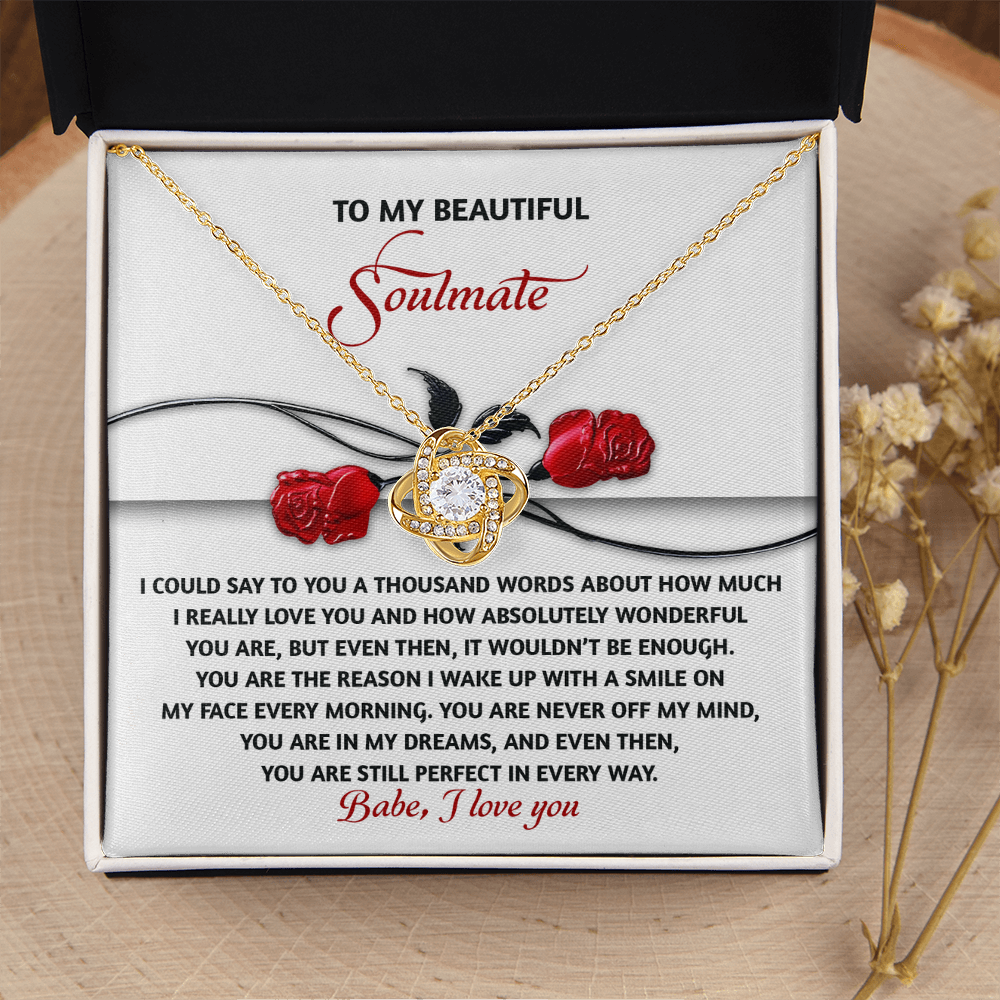 To My Beautiful Soulmate Necklace, Girlfriend Birthday Gifts For Women, Valentine Jewelry For Women, Best Girlfriend Gifts For Women
