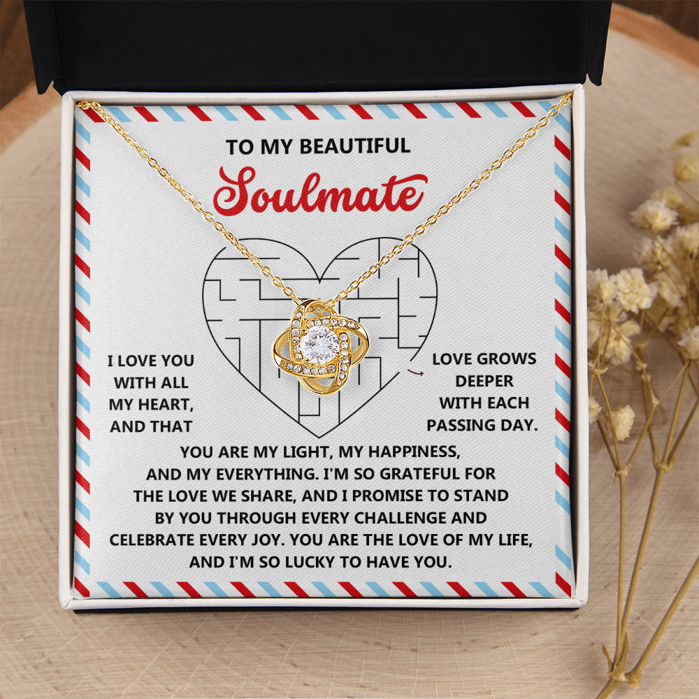 To My Beautiful Soulmate Necklace, Valentine Gift For Wife From Husband, Valentine Day For Wife, Valentine Presents For Women, Valentine's For Her