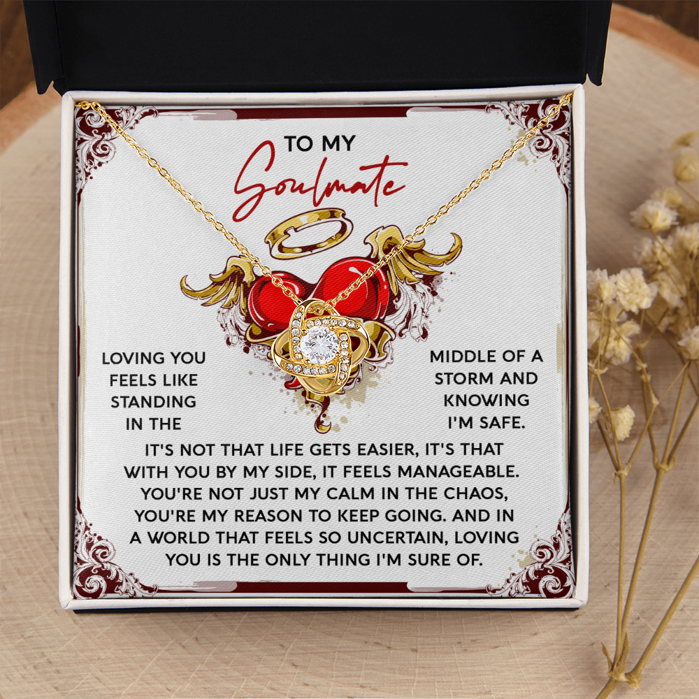To My Soulmate Necklace, Valentine's Day Gifts, Romantic Valentine's Day Gift, Valentine Card For Wife Romantic, Valentine's Necklace For Her