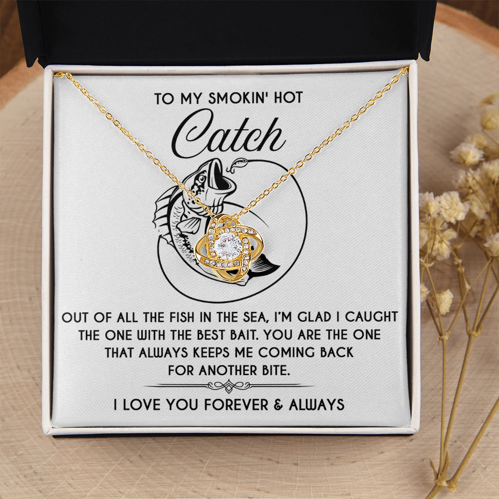To My Smokin' Hot Catch Necklace, Soulmate Necklace For Her, Valentine Card For Wife Romantic, Best Valentine Gift For Wife, Valentine Day For Wife