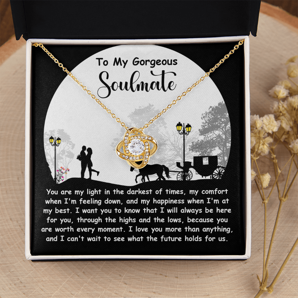 To My Gorgeous Soulmate Necklace, Necklace For Your Girlfriend, Valentine's Day Gifts For Women, Valentines Day Necklace For Girlfriend