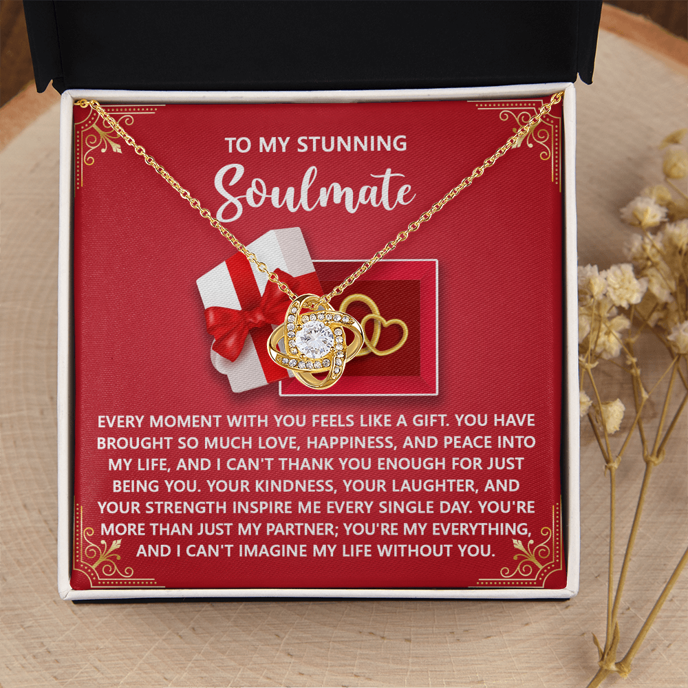 To My Stunning Soulmate Necklace, Gifts For Teen Girlfriend From Boyfriend, My Soulmate Gifts For Her, Valentine's Gifts For Women