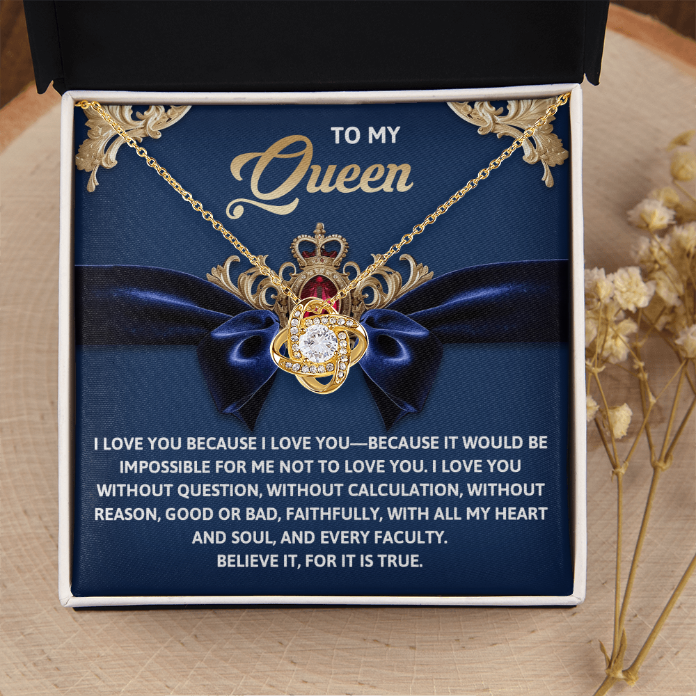 To My Queen Necklace, Valentine Jewelry For Women, Valentine Gift For Wife, Great Valentine Gifts For Her, Valentine Gift For Wife From Husband