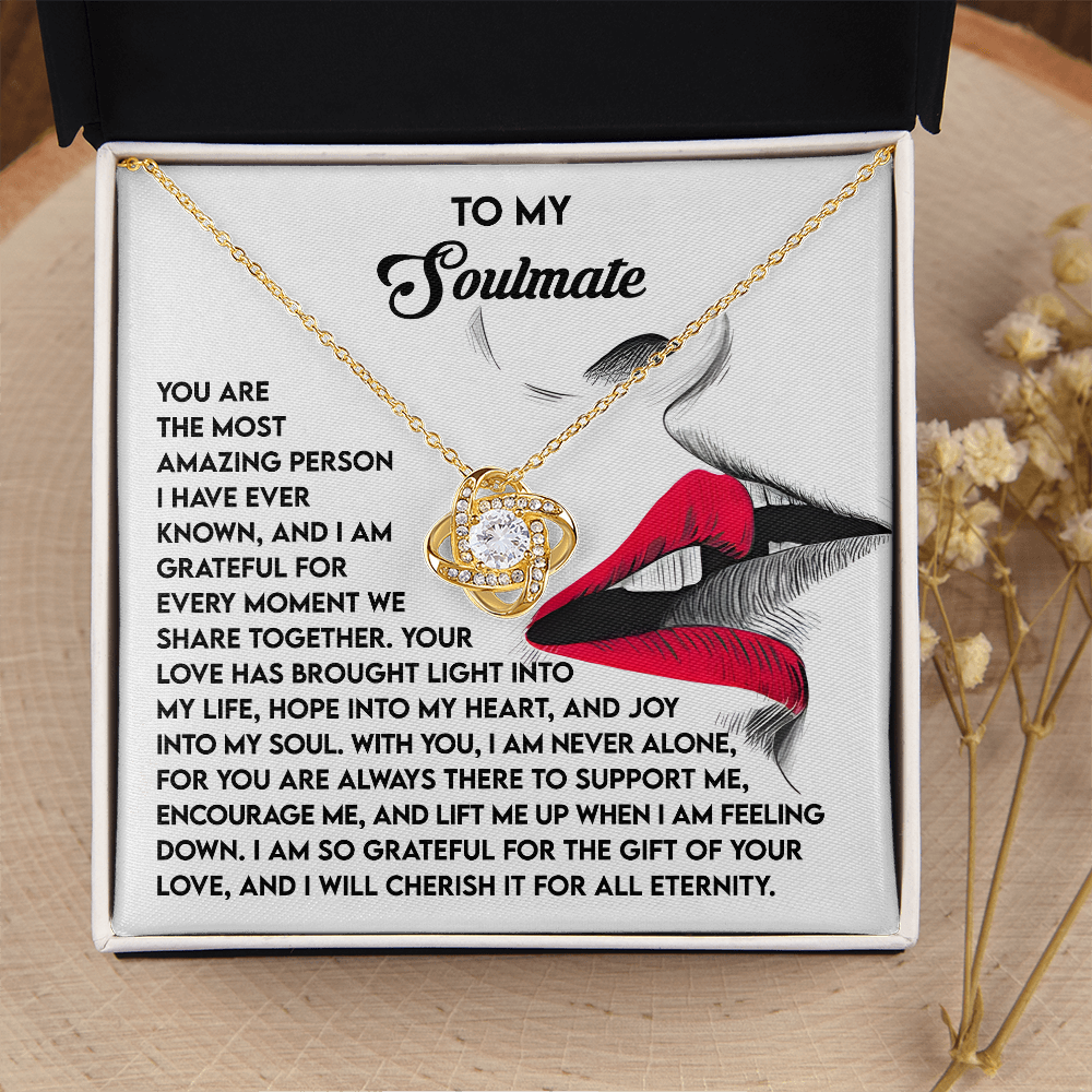 To My Soulmate Necklace, Valentine's Necklace For Her, Valentine Gifts For Husbands From Wife, Gifts For Soulmate, Valentine's Day Gifts For Women