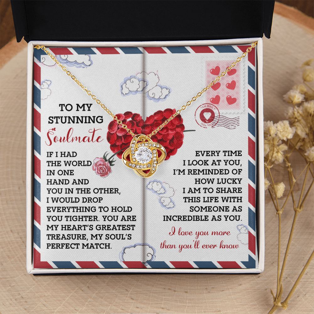 To My Stunning Soulmate Necklace, Gifts For Her Birthday Girlfriend, Necklace For Valentine's Day, Valentine Day For Wife, Love Gifts For Girlfriend