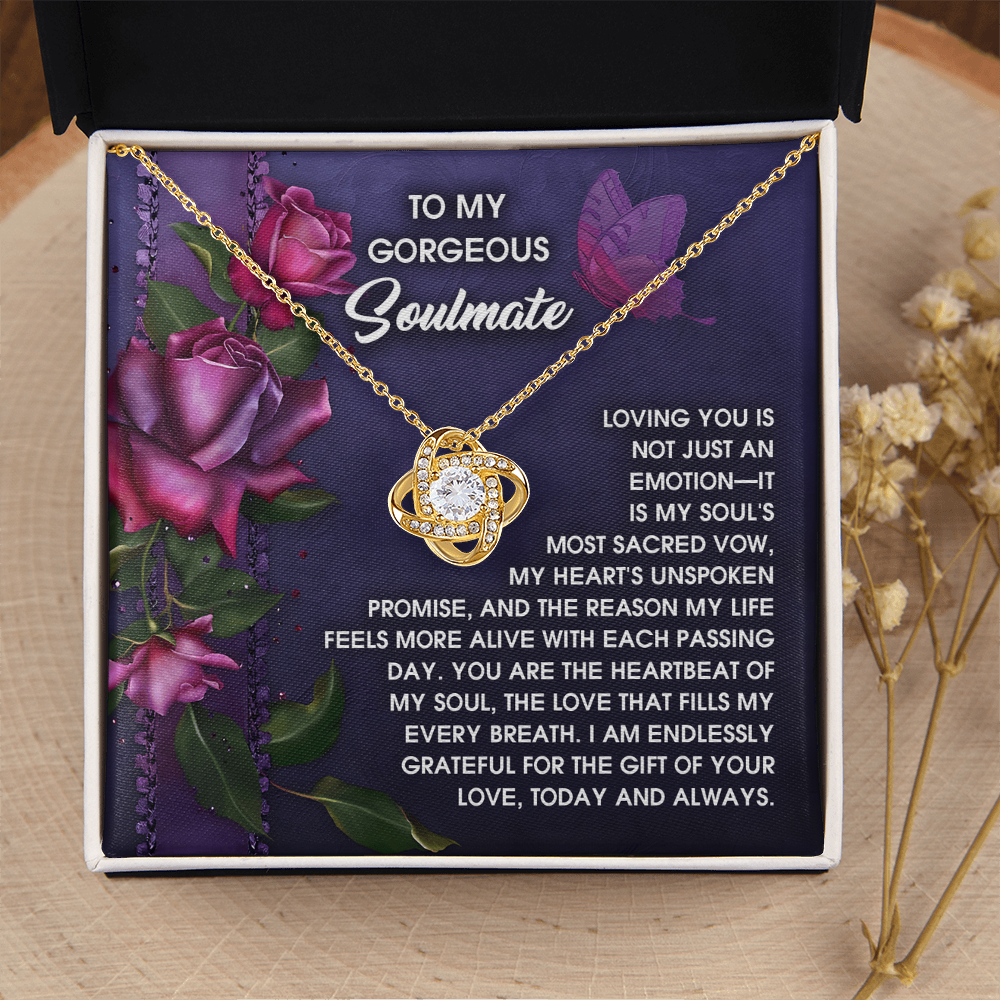 To My Gorgeous Soulmate Necklace, Best Christmas Gift For Girlfriend, My Soulmate Necklace For Her, To My Wife Valentine's Day Gift