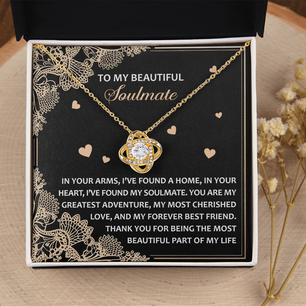 To My Beautiful Soulmate Necklace, Anniversary Gifts For Women Girlfriend, Valentine Gift For Wife, Valentine's Day Necklace For Her