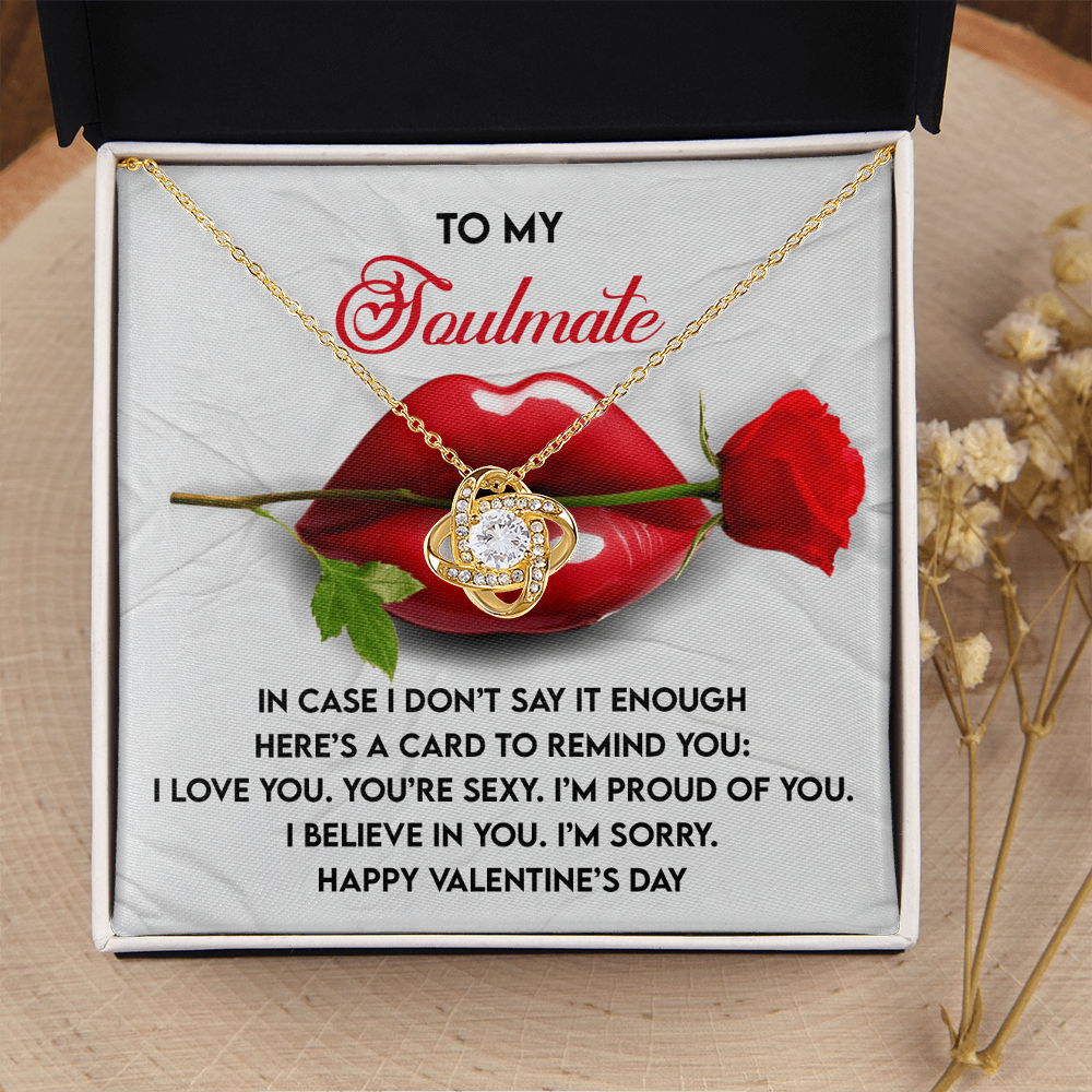 To My Soulmate Necklace, Valentine's For Her, Valentine's Day Gift, Valentine's Day Gift Wife, Valentine Jewelry For Women