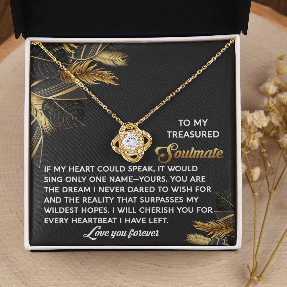 To My Treasured Soulmate Necklace, Girlfriend And Boyfriend Necklaces, Soulmate Gifts For Her, Valentine's Gift For Wife, Best Gifts For Girlfriend