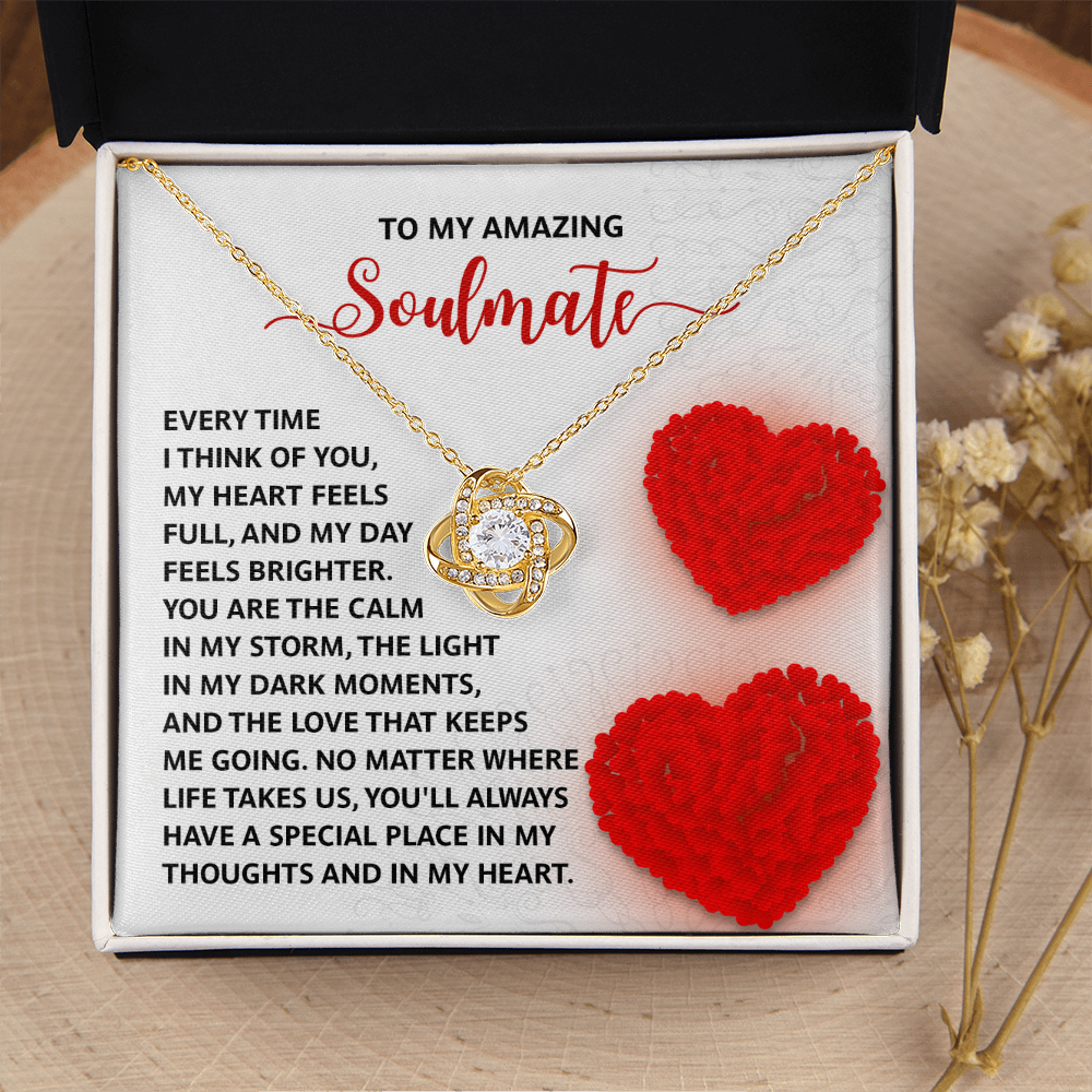 To My Amazing Soulmate Necklace, Gift Necklace For Girlfriend, San Valentine Gift For Her, Valentine Birthday Gifts, Jewelry Gifts For Girlfriend