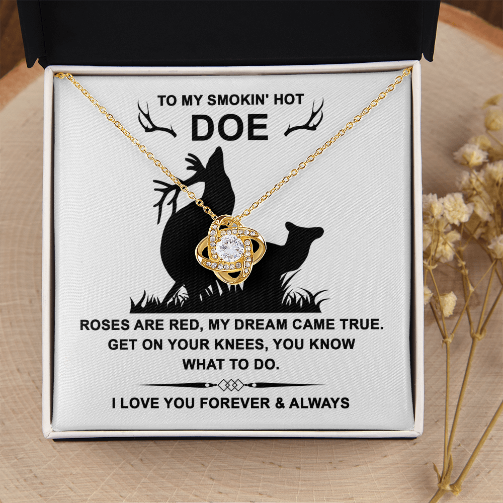 To My Smokin' Hot Doe Necklace, My Soulmate Necklace For Her, To My Wife Valentine's Day Gift, San Valentine Gift For Her, Soulmate Gifts For Her