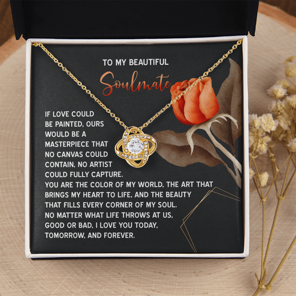 To My Beautiful Soulmate Necklace, Birthdays Gifts For Girlfriend, Valentine's Day Gifts, Romantic Valentine's Day Gift, Gold Necklace For Girlfriend
