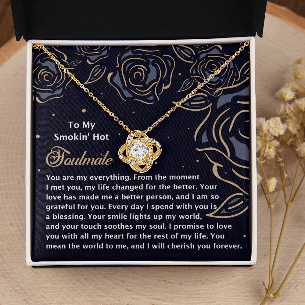 To My Smokin' Hot Soulmate Necklace, Valentine's Necklace For Her, Valentine Gifts For Husbands From Wife, Valentine's Gift For Wife