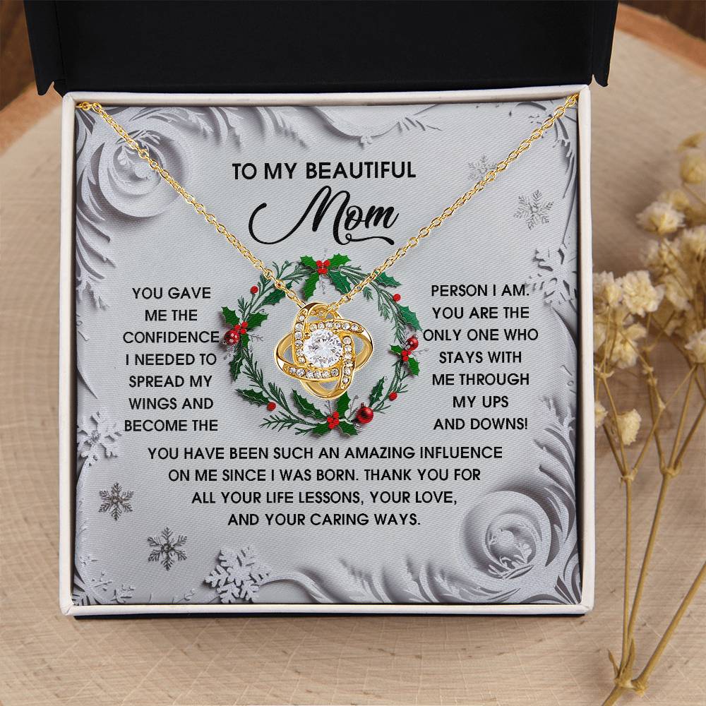 To My Beautiful Mom Necklace, Christmas Gifts For Mom From Son, Mom Gifts For Christmas From Daughter, Jewelry For Mom Christmas