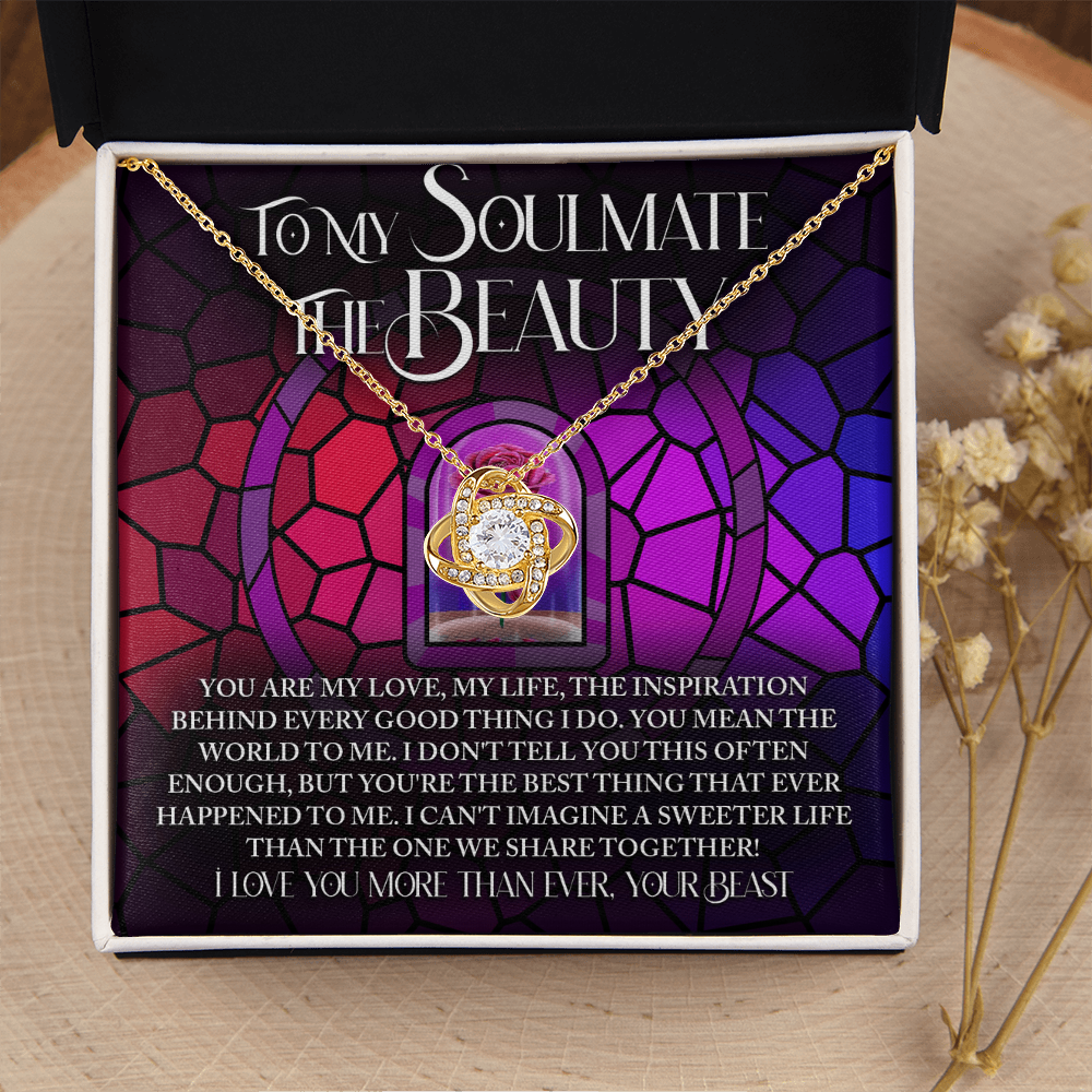 To My Soulmate The Beauty Necklace, Valentine's For Her, Valentine Necklaces For Women, Valentine Day For Wife, Unique Valentine Gifts For Her